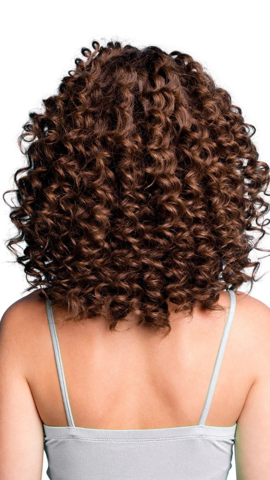 Back view of defined, curly hair