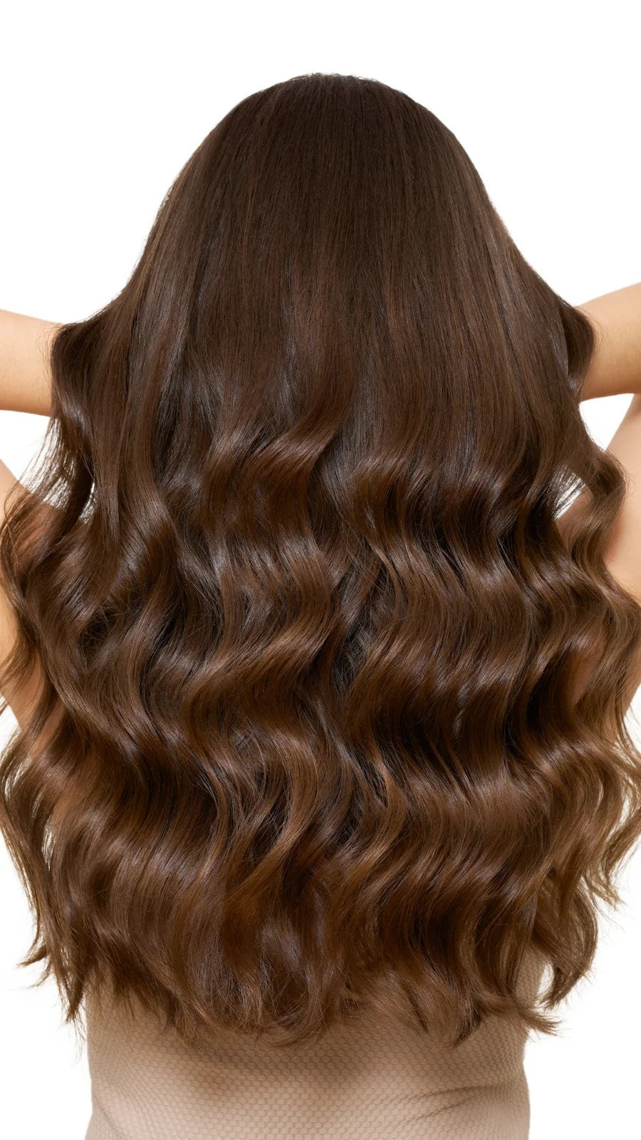 Back view of long, wavy hair
