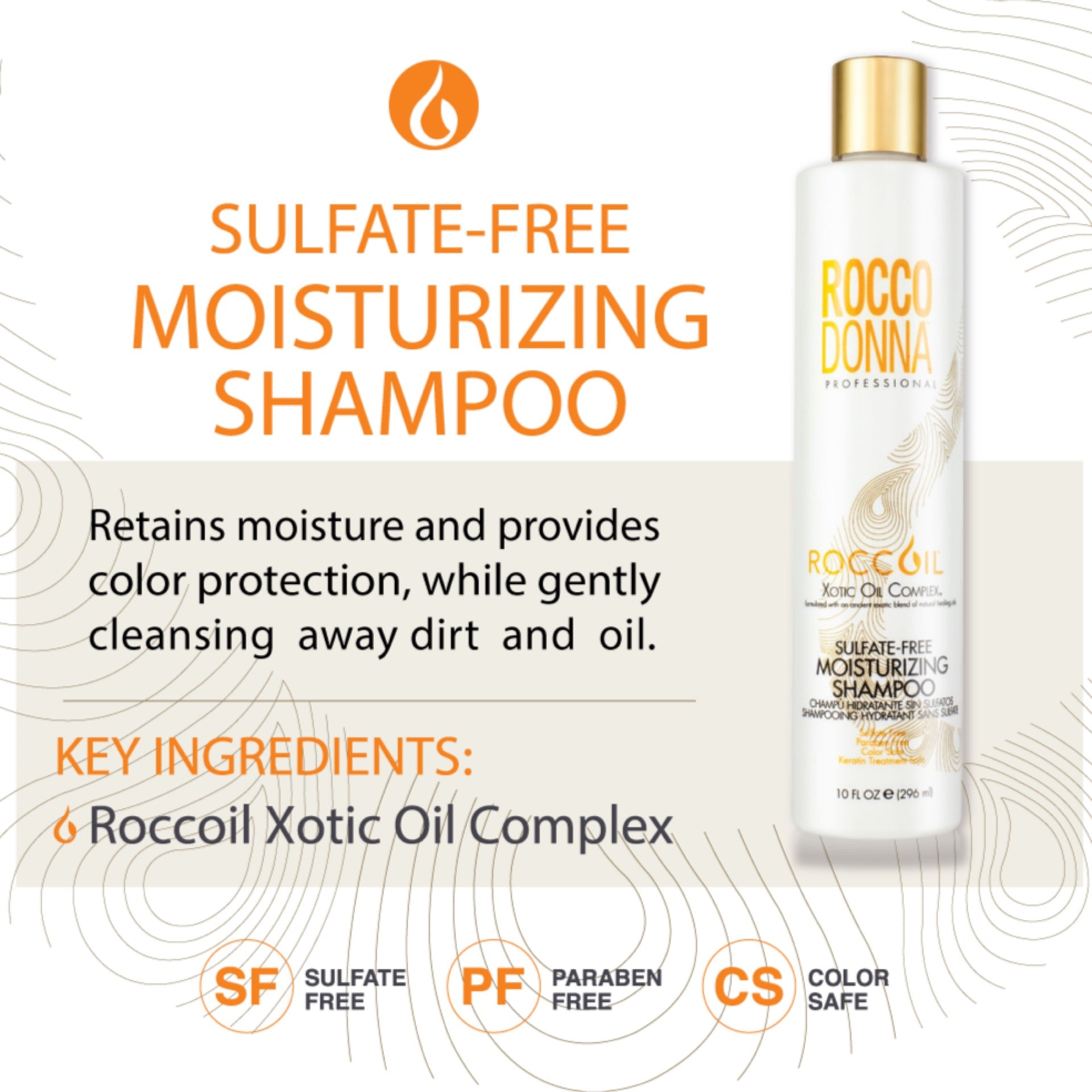 Sulfate-Free Moisturizing Shampoo 10oz. | Rocco Donna Professional